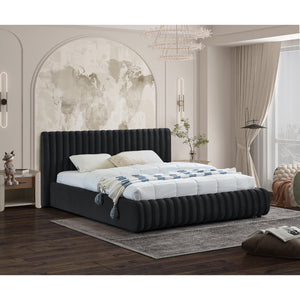 Meridian Nico Black Velvet King Bed