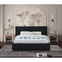 Meridian Nico Black Velvet King Bed