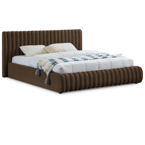 Meridian Nico Brown Velvet Full Bed