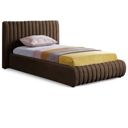 Meridian Nico Brown Velvet Twin Bed
