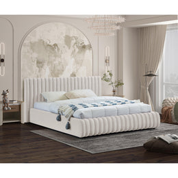 Meridian Nico Cream Velvet Full Bed