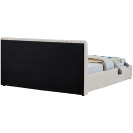 Meridian Nico Cream Velvet Queen Bed
