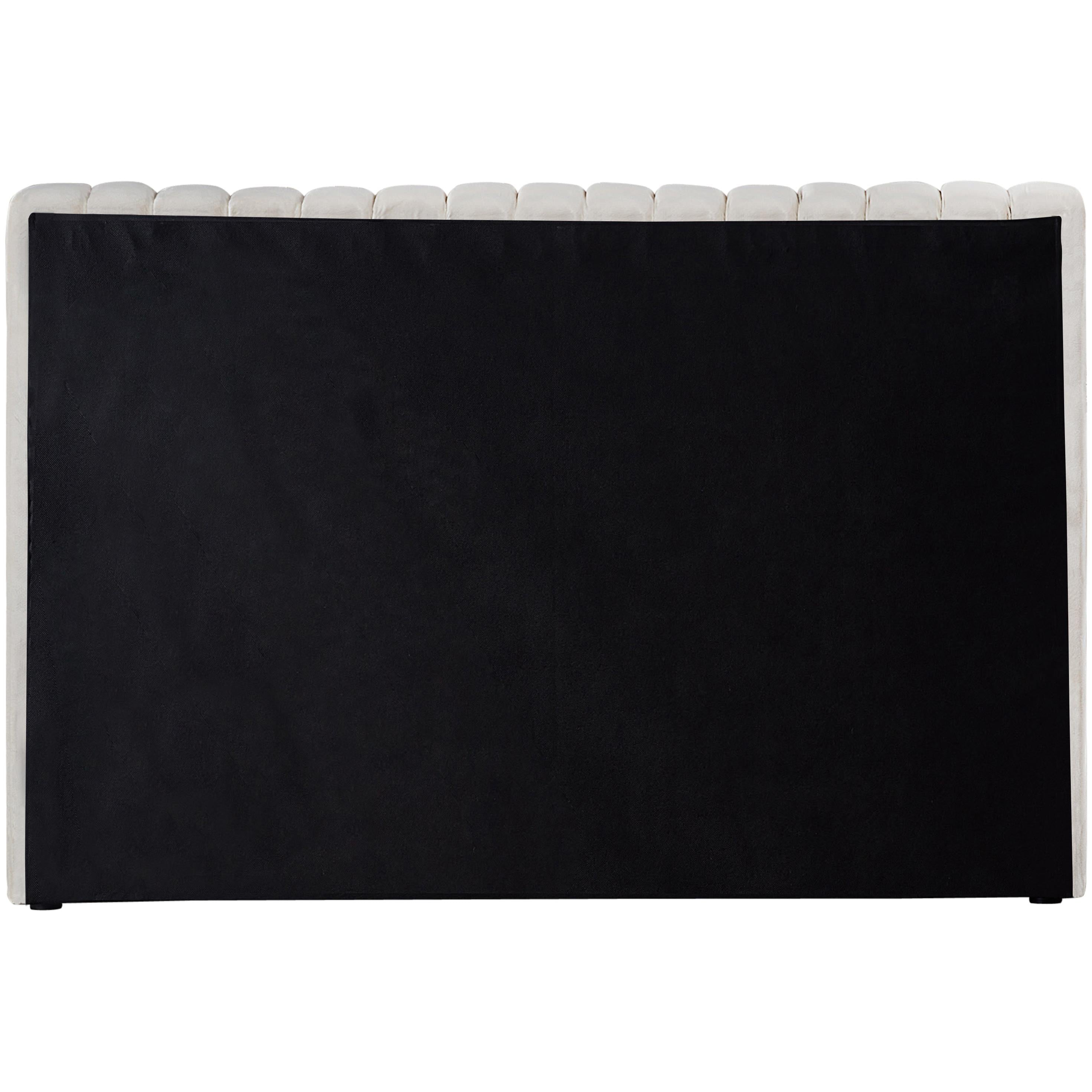 Meridian Nico Cream Velvet Twin Bed