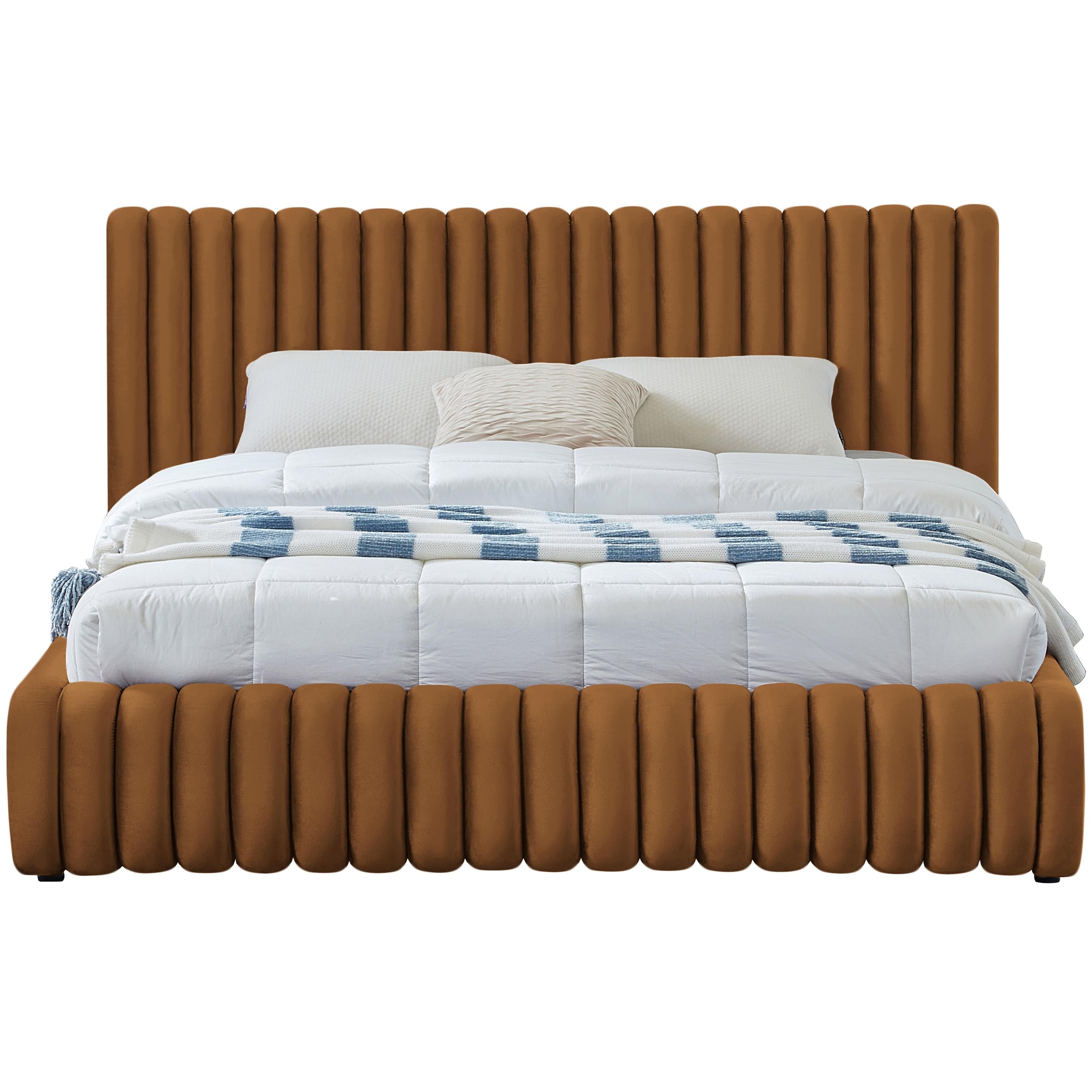 Meridian Nico Saddle Velvet Full Bed