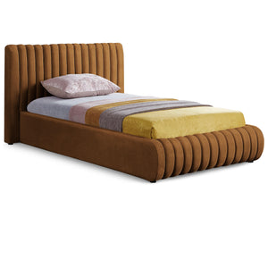 Meridian Nico Saddle Velvet Twin Bed