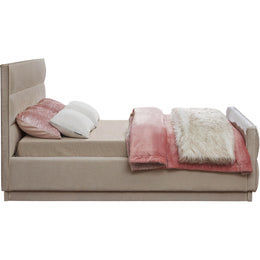 Meridian Paxton Beige Chenille Fabric Queen Bed (3 Boxes)
