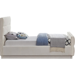 Meridian Paxton Cream Chenille Fabric Twin Bed (3 Boxes)
