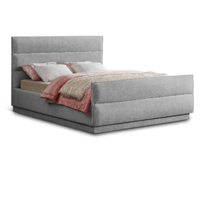 Meridian Paxton Grey Chenille Fabric King Bed (3 Boxes)