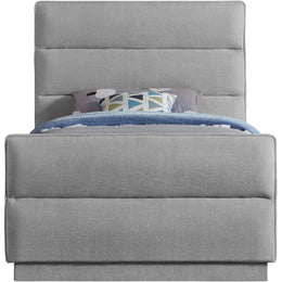 Meridian Paxton Grey Chenille Fabric Twin Bed (3 Boxes)