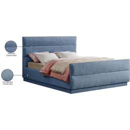 Meridian Paxton Light Blue Chenille Fabric Full Bed (3 Boxes)