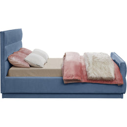 Meridian Paxton Light Blue Chenille Fabric Queen Bed (3 Boxes)