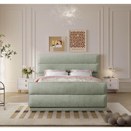 Meridian Paxton Mint Chenille Fabric Full Bed (3 Boxes)