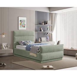 Meridian Paxton Mint Chenille Fabric Twin Bed (3 Boxes)
