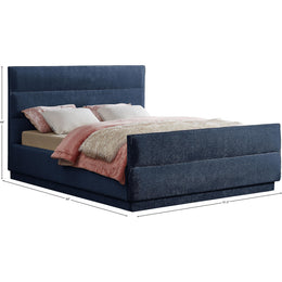 Meridian Paxton Navy Chenille Fabric Full Bed (3 Boxes)
