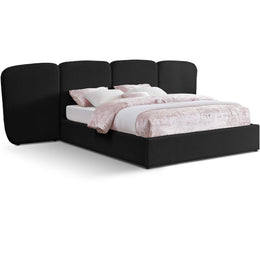 Meridian Shiloh Black Boucle Fabric King Bed (3 Boxes)