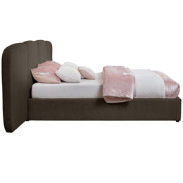 Meridian Shiloh Brown Boucle Fabric King Bed (3 Boxes)