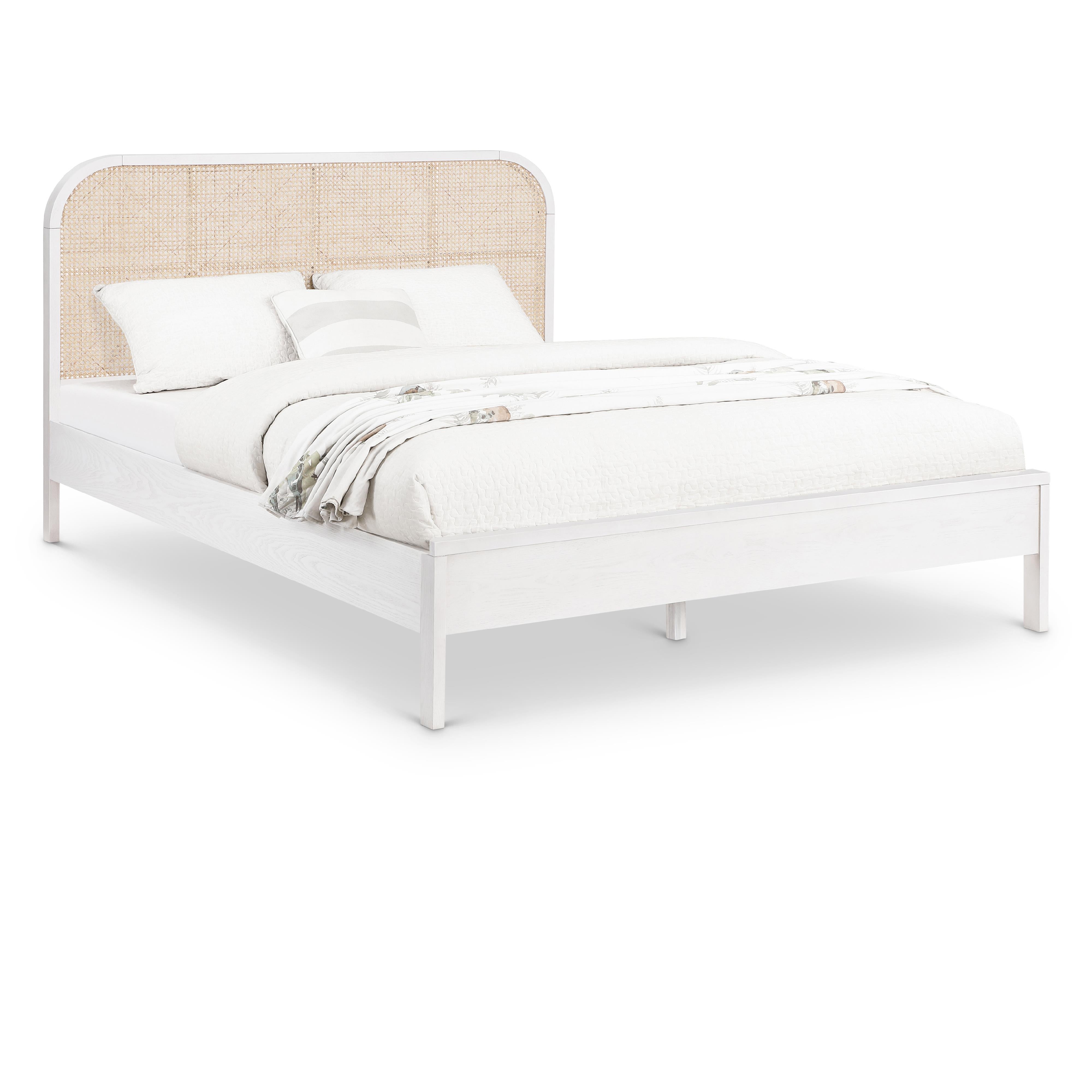 Meridian Siena White Ash Wood King Bed (3 Boxes)