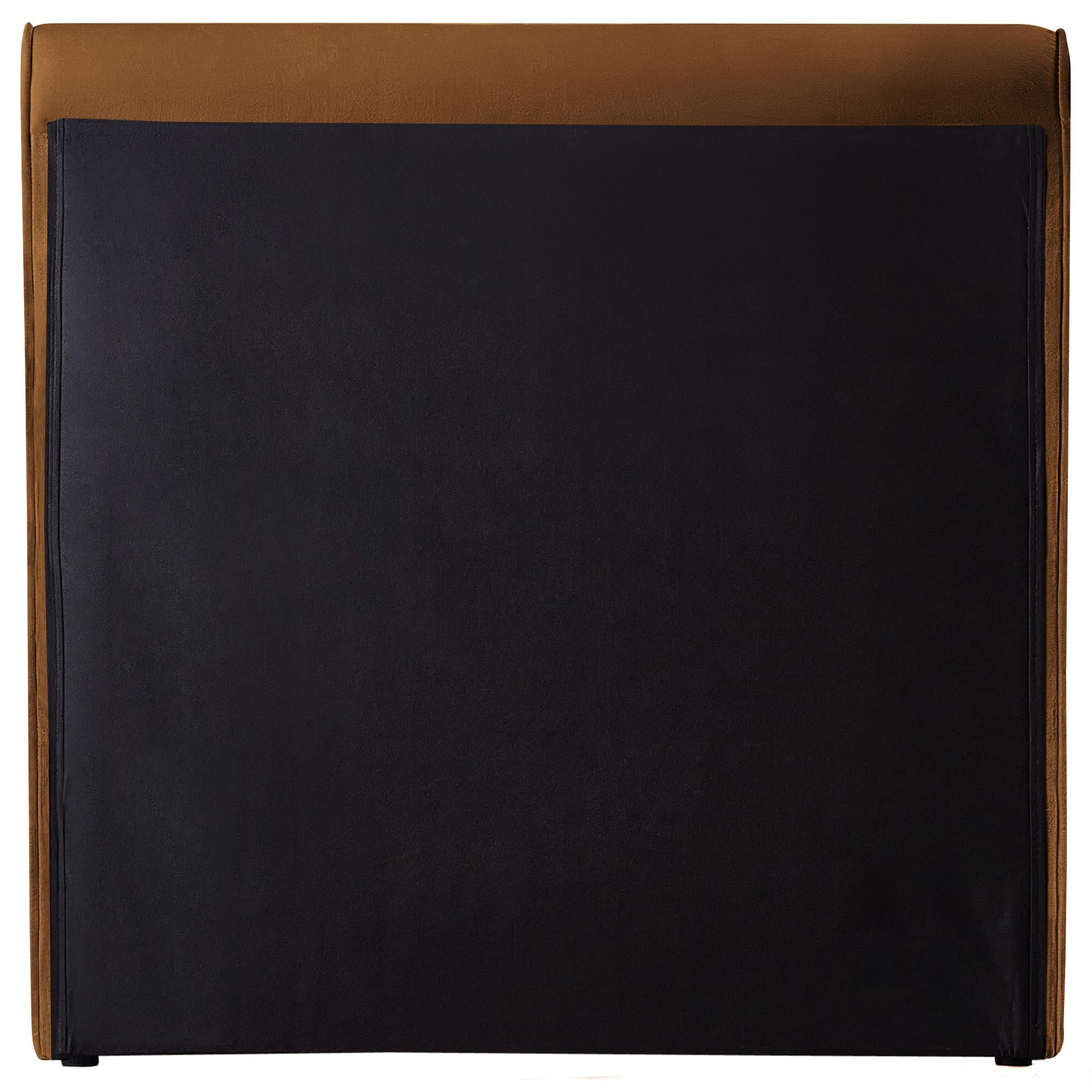 Meridian Sloan Saddle Velvet Twin Bed (3 Boxes)