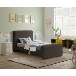 Meridian Stylus Brown Boucle Fabric Twin Bed (3 Boxes)