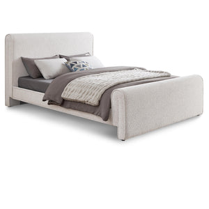 Meridian Stylus Cream Boucle Fabric Full Bed (3 Boxes)