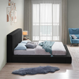 Meridian Terra Black Boucle Fabric Full Bed
