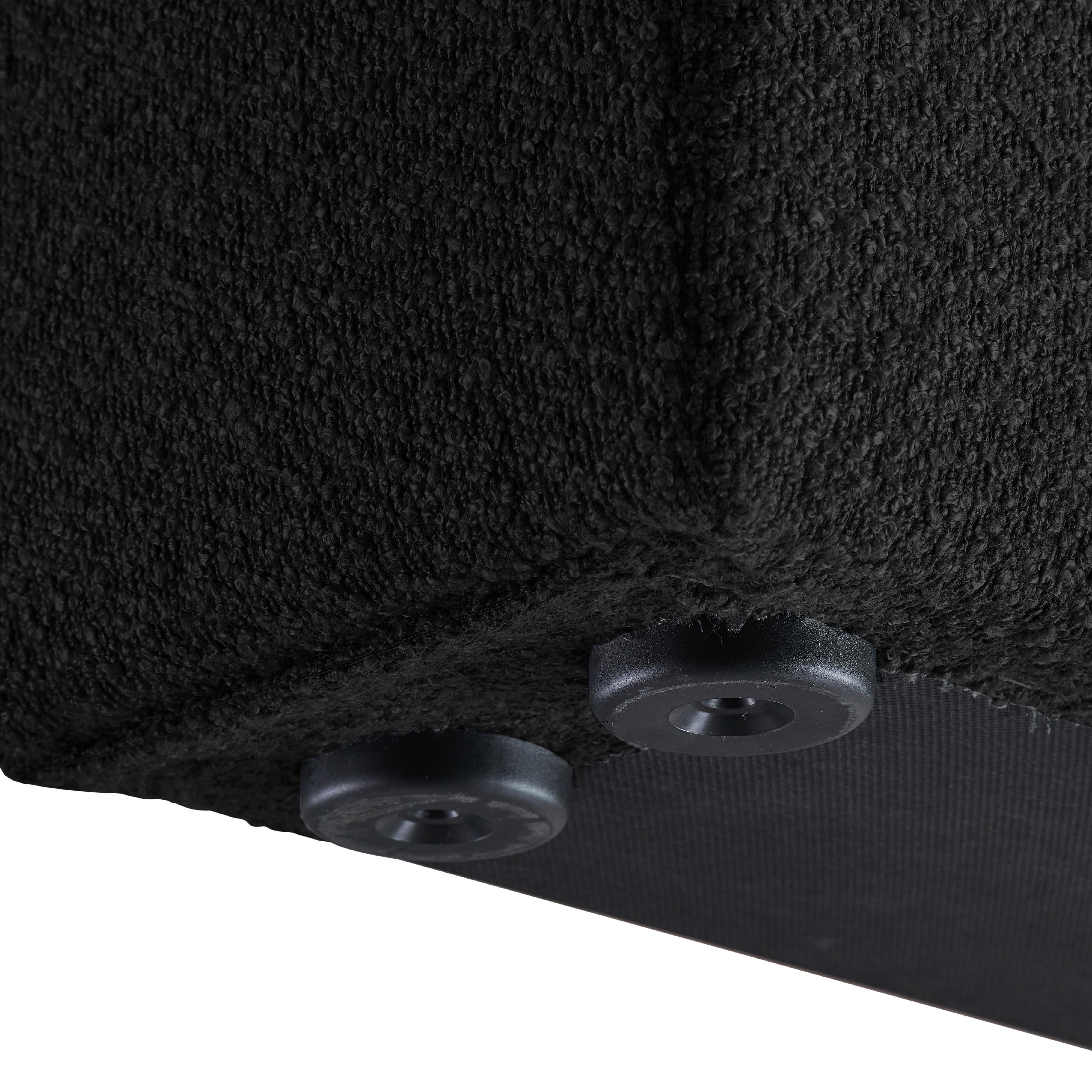 Meridian Terra Black Boucle Fabric King Bed