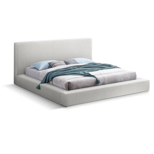 Meridian Terra Cream Boucle Fabric Full Bed