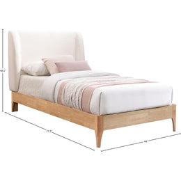 Meridian Ventura Cream Polyester Fabric Twin Bed