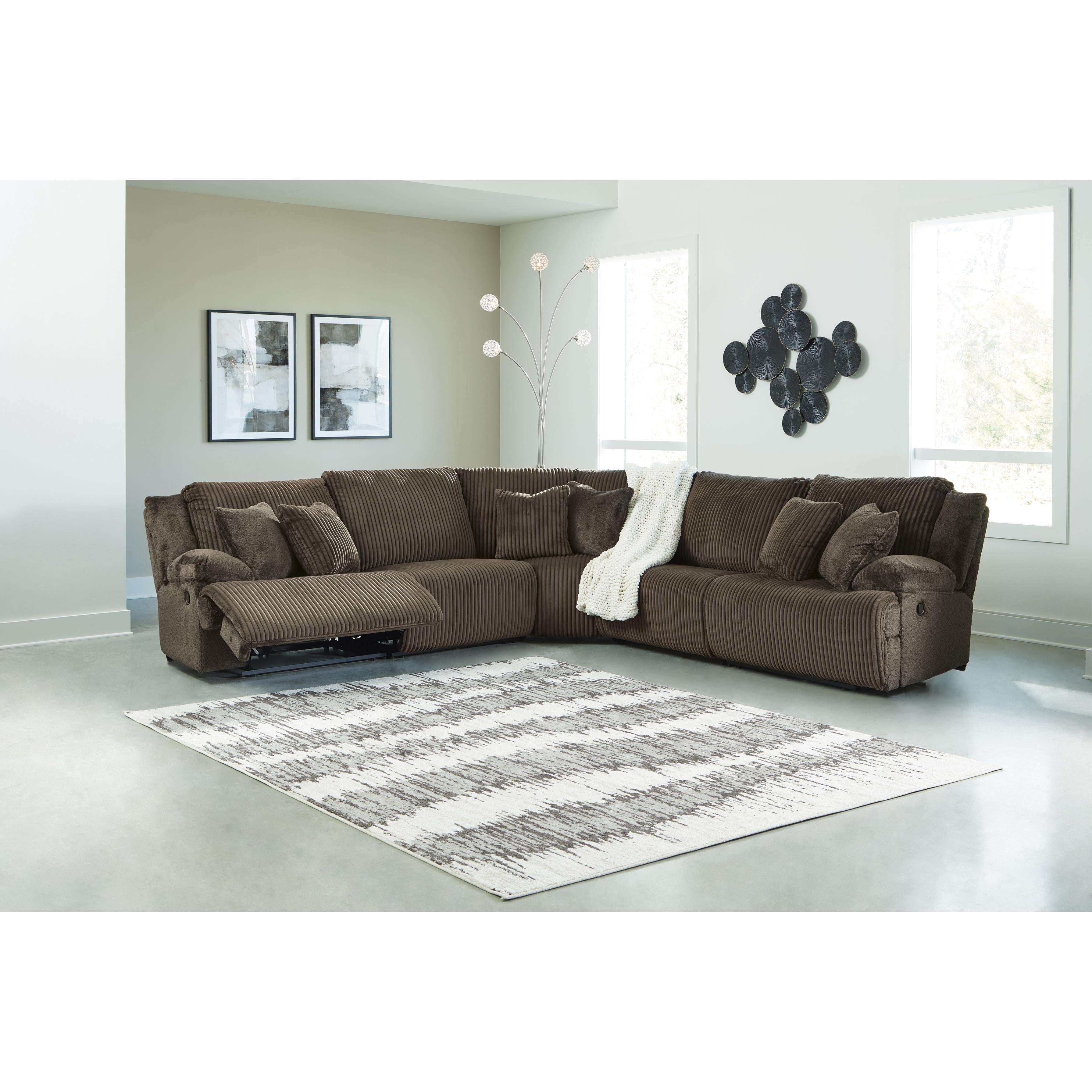 Swipe Furniture Exclusive Design Top Tier Reclining Fabric 5 pc Sectional 9270540/9270519/9270577/9270546/9270541