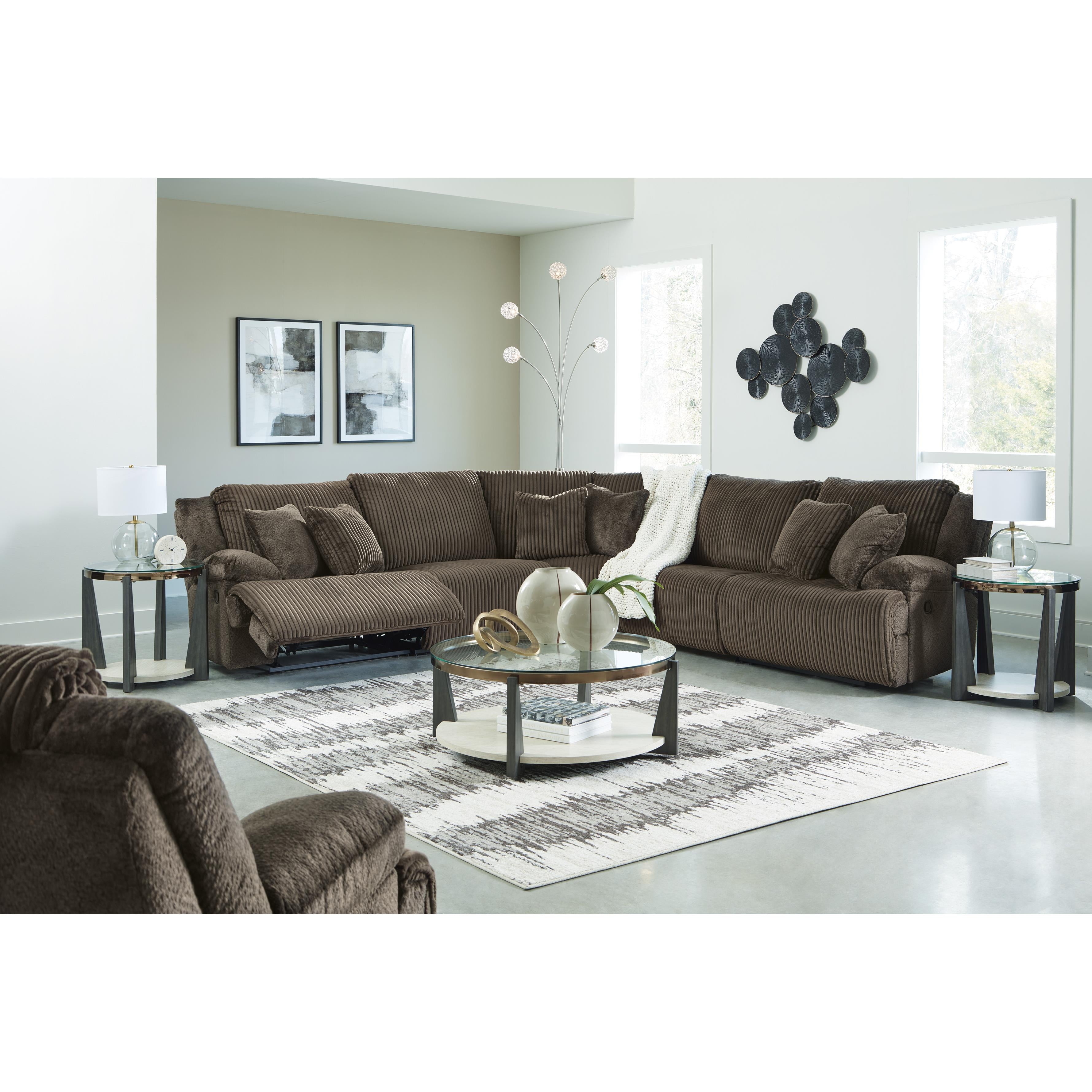 Swipe Furniture Exclusive Design Top Tier Reclining Fabric 5 pc Sectional 9270540/9270519/9270577/9270546/9270541