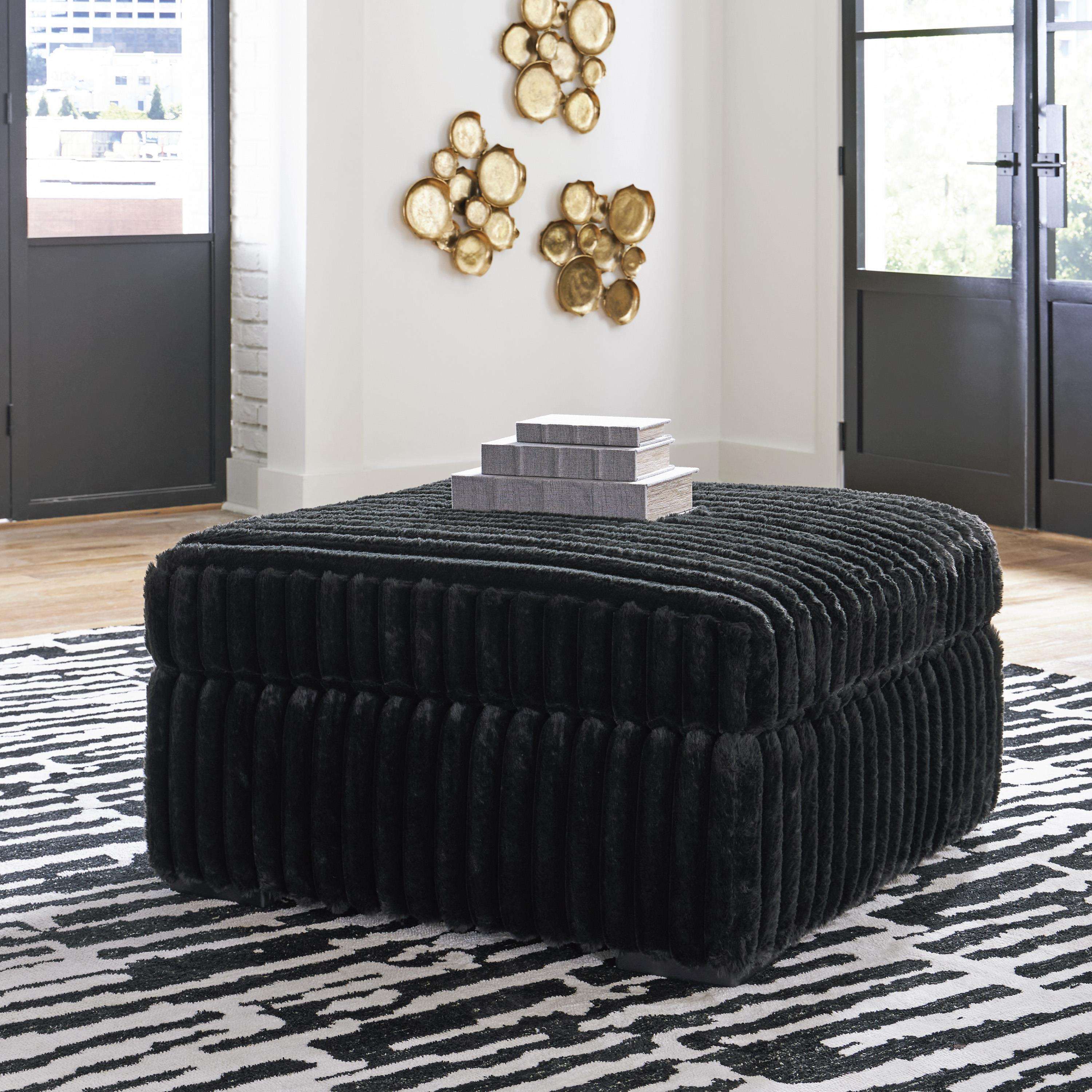Swipe Furniture Exclusive Design Midnight-Madness Fabric Ottoman 9810308