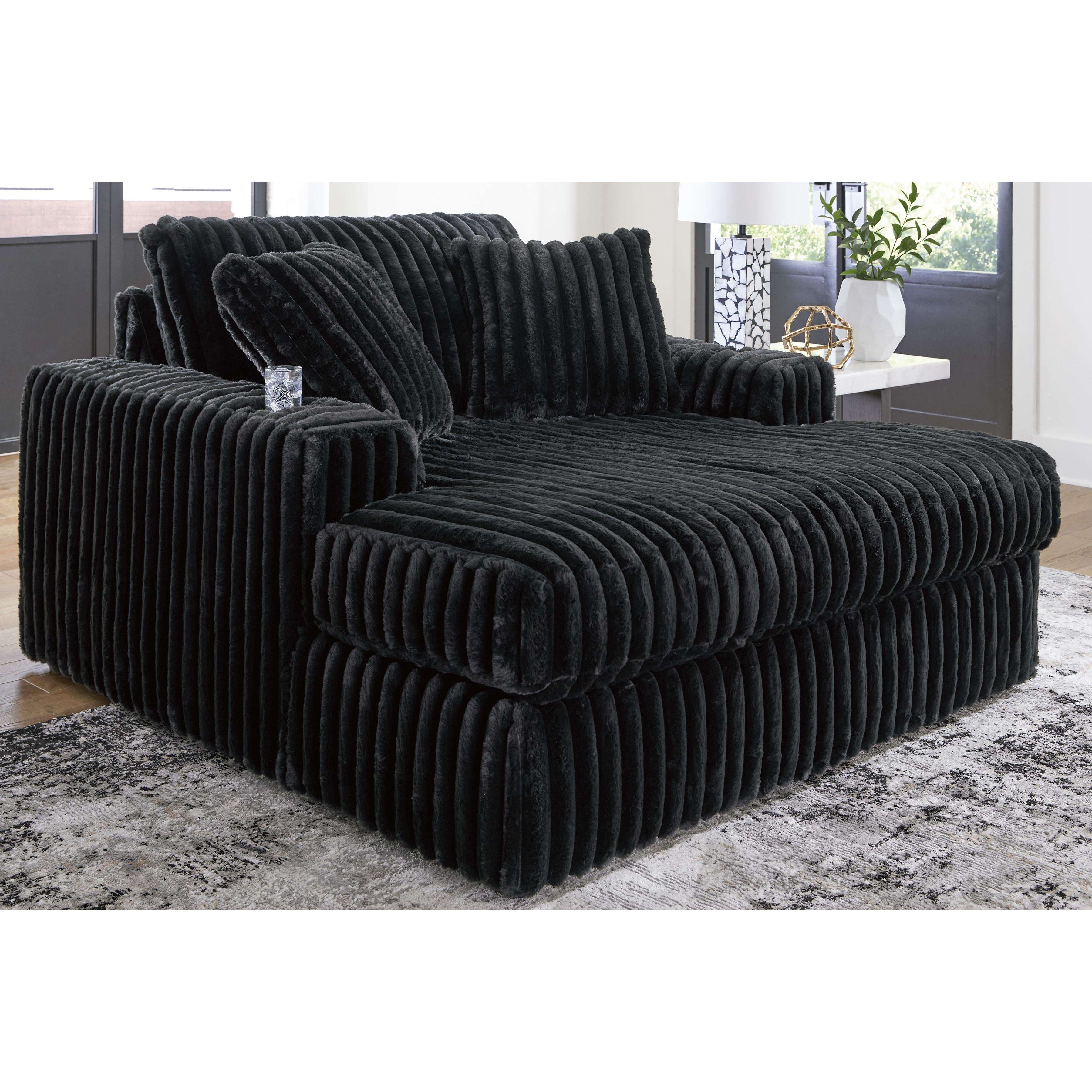 Swipe Furniture Exclusive Design Midnight-Madness Fabric Chaise 9810315