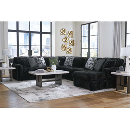 Swipe Furniture Exclusive Design Midnight-Madness Fabric 4 pc Sectional 9810366/9810377/9810334/9810317