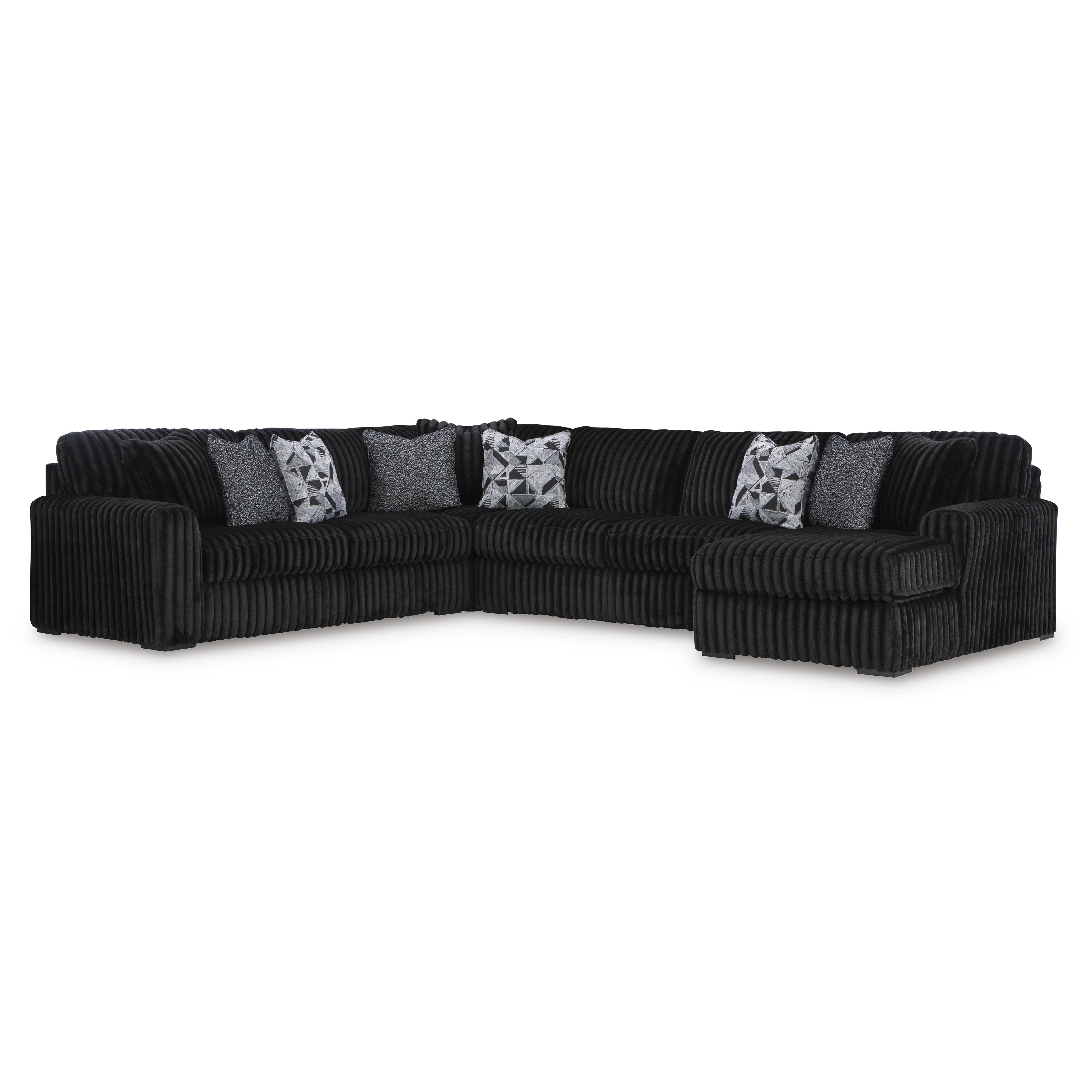 Swipe Furniture Exclusive Design Midnight-Madness Fabric 4 pc Sectional 9810366/9810377/9810334/9810317