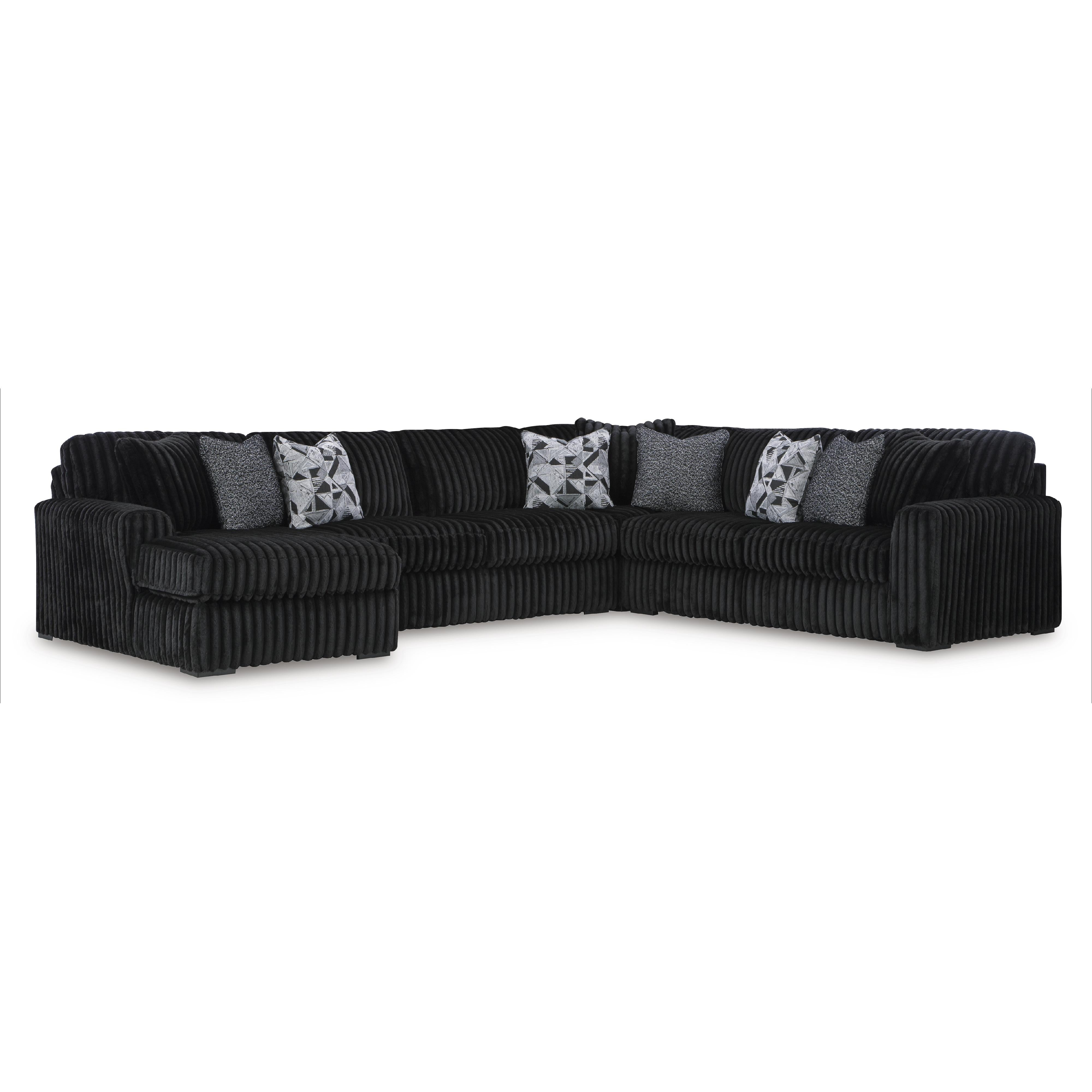 Swipe Furniture Exclusive Design Midnight-Madness Fabric 4 pc Sectional 9810316/9810334/9810377/9810367