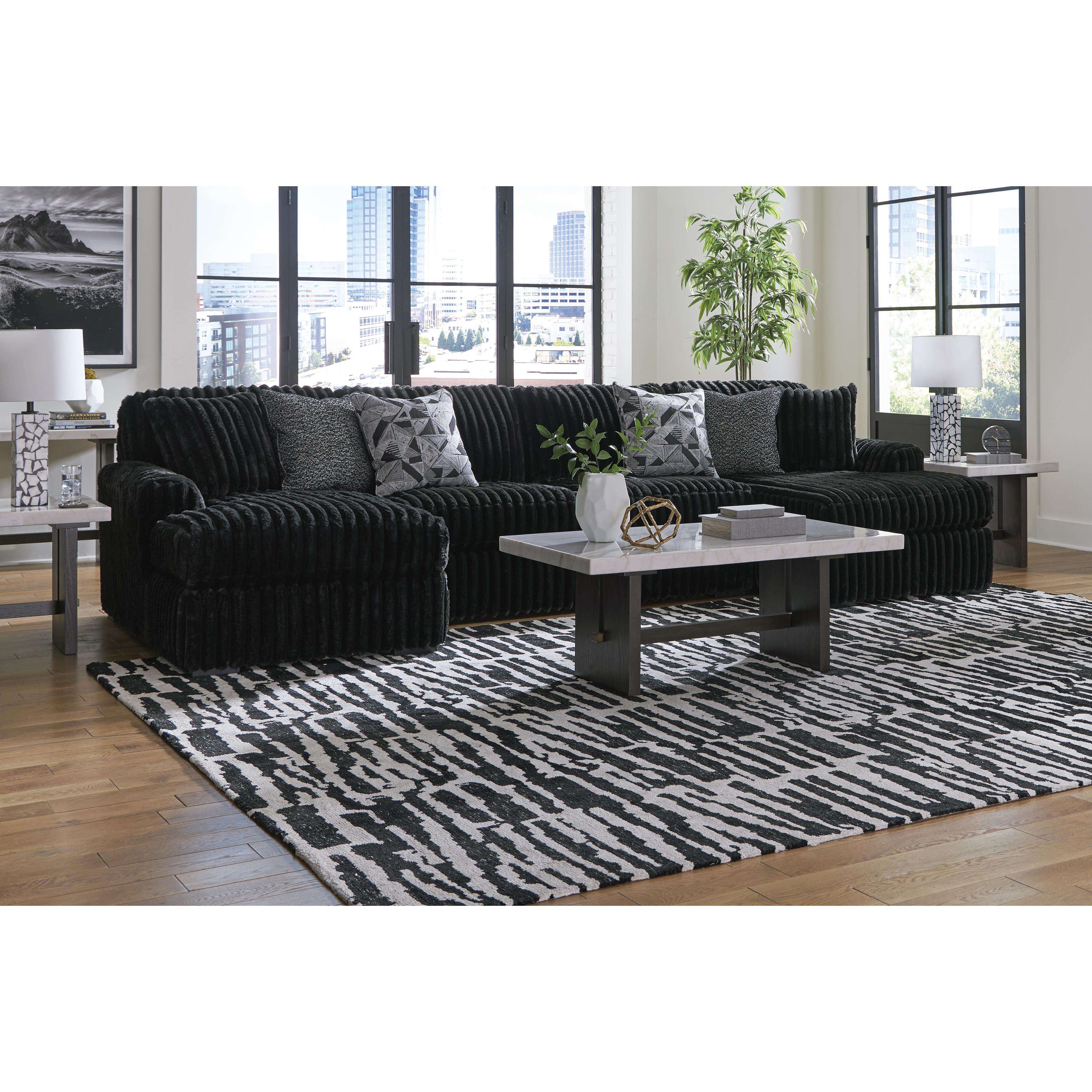 Swipe Furniture Exclusive Design Midnight-Madness Fabric 3 pc Sectional 9810316/9810334/9810317