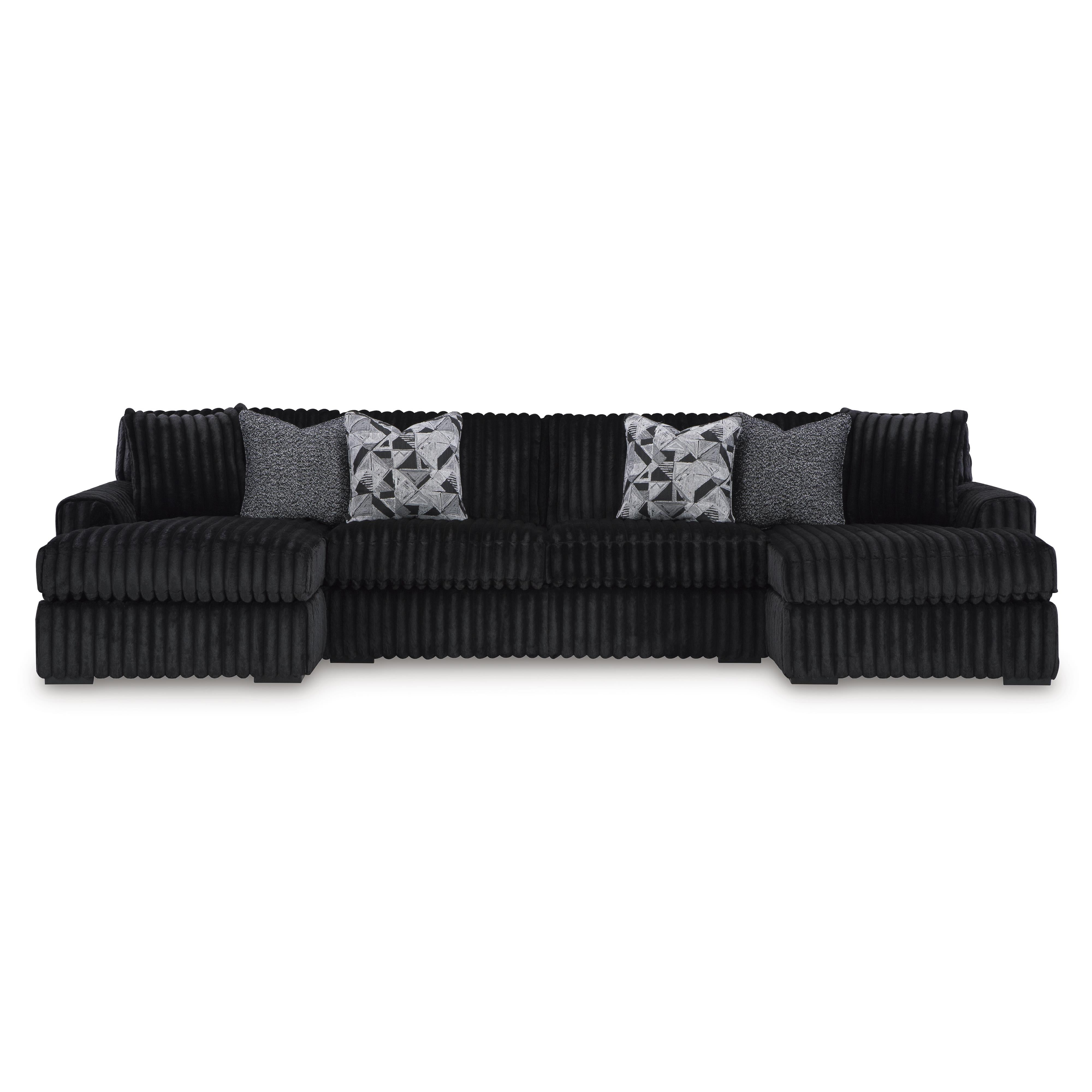 Swipe Furniture Exclusive Design Midnight-Madness Fabric 3 pc Sectional 9810316/9810334/9810317