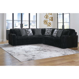 Swipe Furniture Exclusive Design Midnight-Madness Fabric 3 pc Sectional 9810366/9810377/9810367