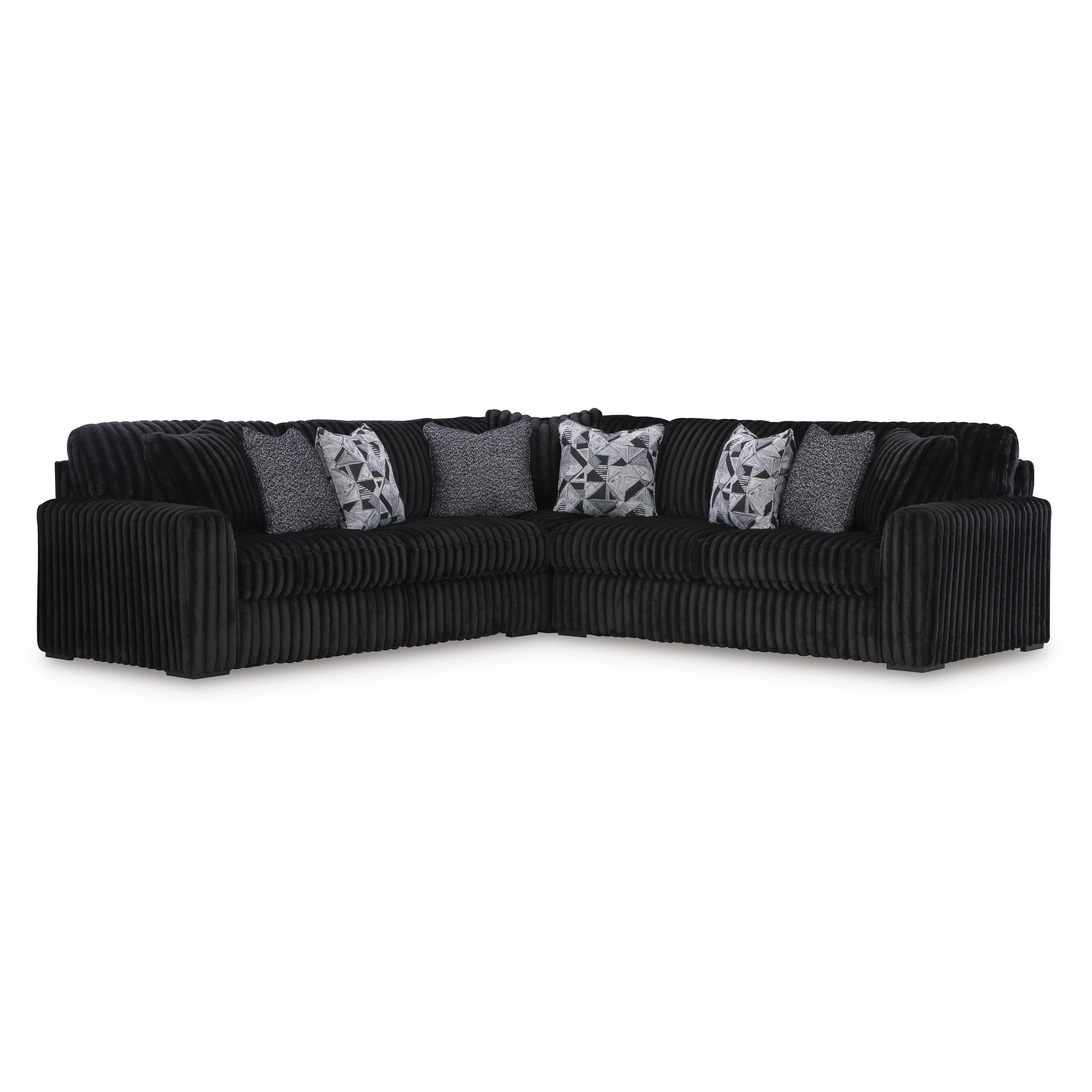 Swipe Furniture Exclusive Design Midnight-Madness Fabric 3 pc Sectional 9810366/9810377/9810367