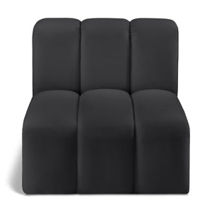 Meridian Arc Black Vegan Leather Straight Chair