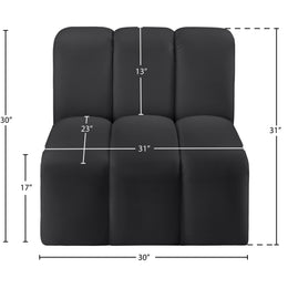 Meridian Arc Black Vegan Leather Straight Chair