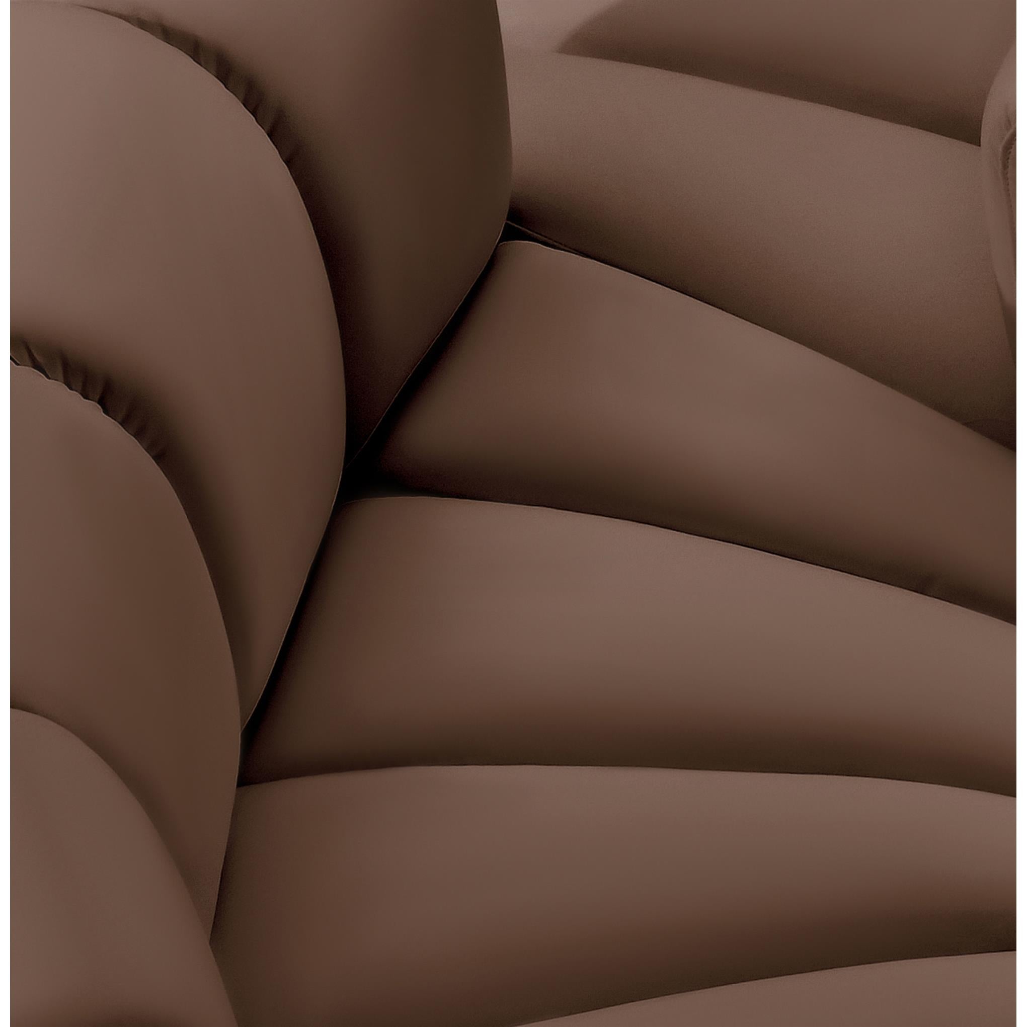 Meridian Arc Brown Vegan Leather Straight Chair