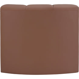 Meridian Arc Cognac Vegan Leather Curved Corner