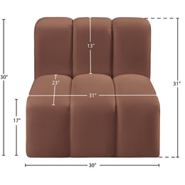 Meridian Arc Cognac Vegan Leather Straight Chair
