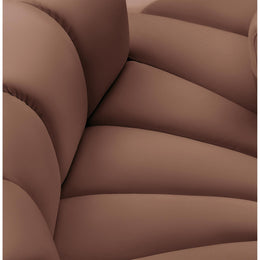 Meridian Arc Cognac Vegan Leather Straight Chair