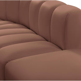 Meridian Arc Cognac Vegan Leather Straight Chair
