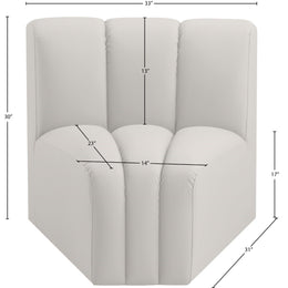 Meridian Arc Cream Vegan Leather Curved Corner