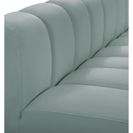 Meridian Arc Mint Green Vegan Leather Straight Chair