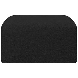 Meridian Arc Black Boucle Fabric Ottoman