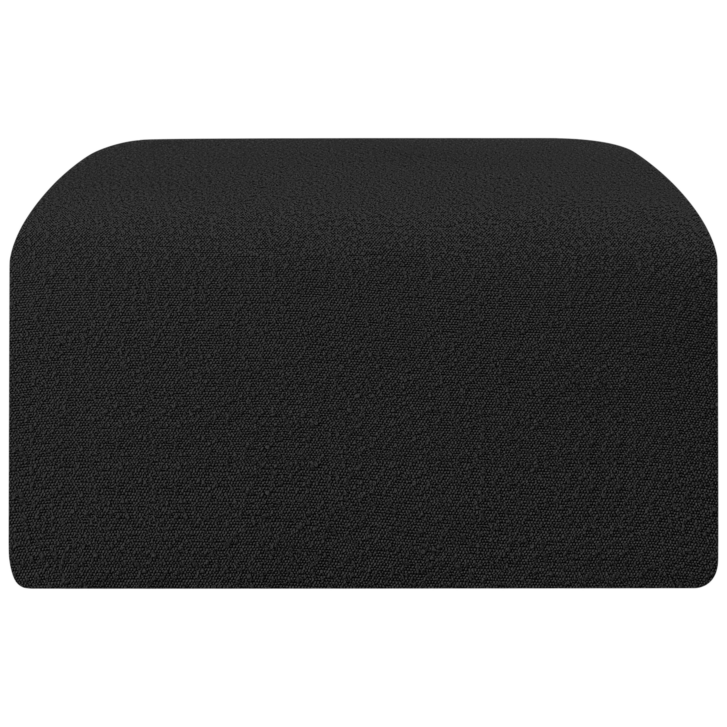 Meridian Arc Black Boucle Fabric Ottoman